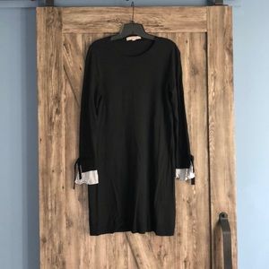 Black Sweater Dress with Accents on Sleeves
